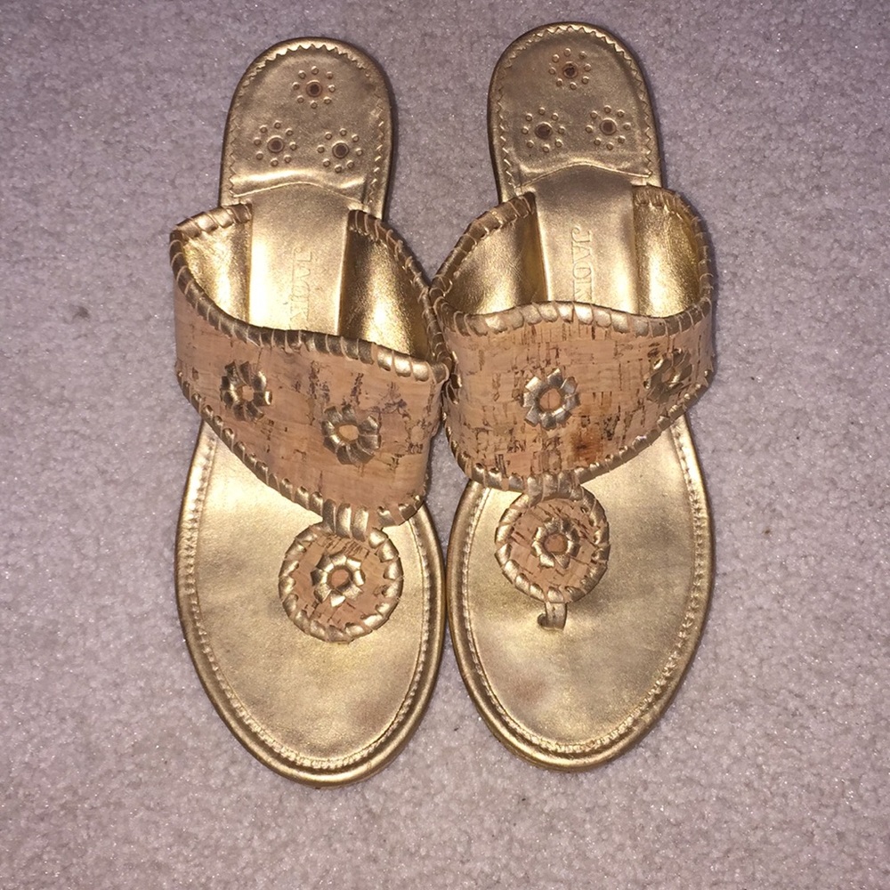 Jack Rogers Gold and Cork heels
